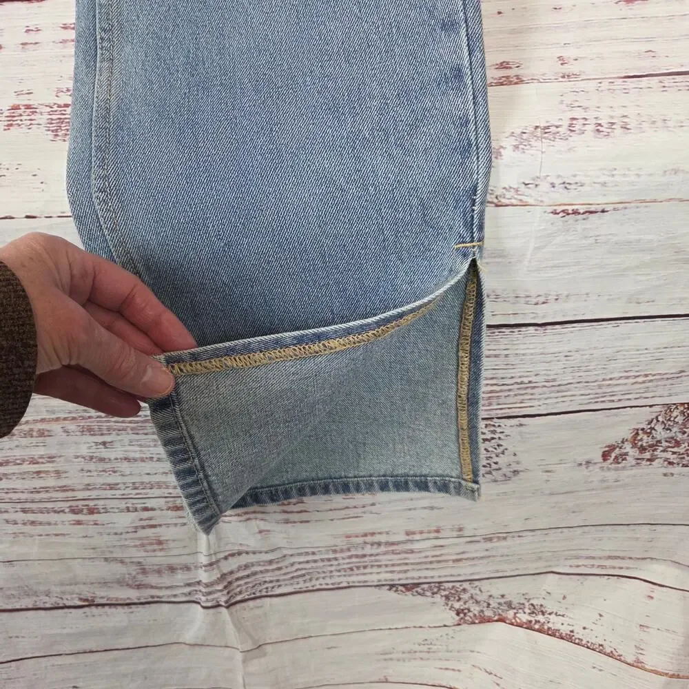 Womens High Rise Straight Leg Side Slit Jeans Sz 10 Edgy Trendy Modern City NWT